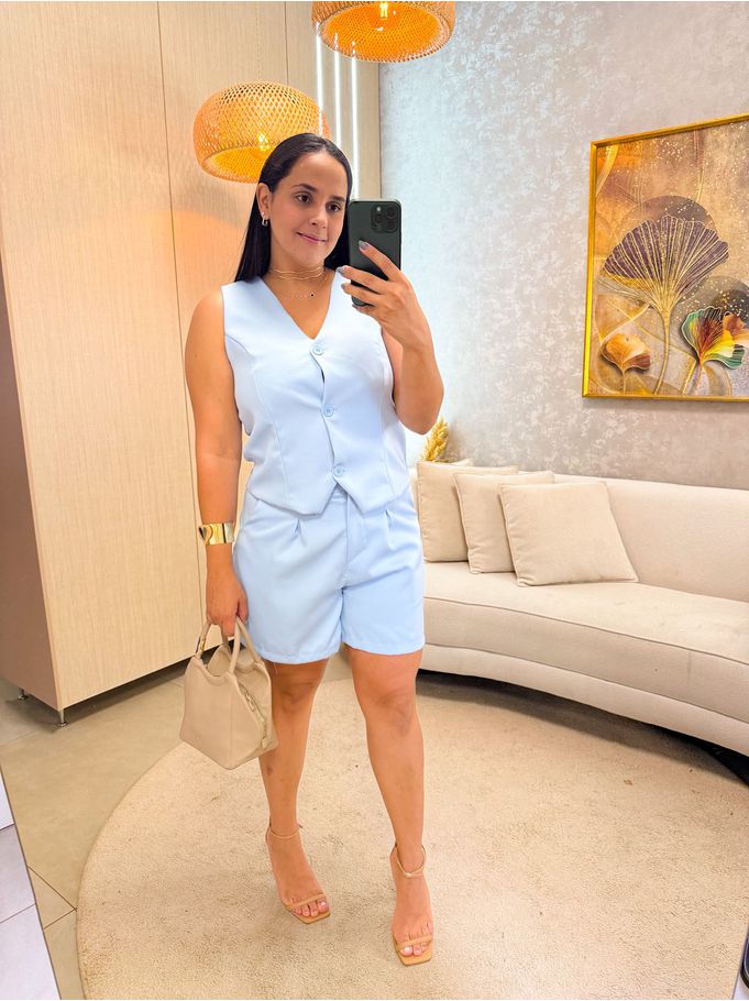 Conjunto Maia Alfaiataria Colete Azul