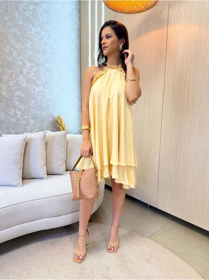 Vestido Carol Amarelo Manteiga 