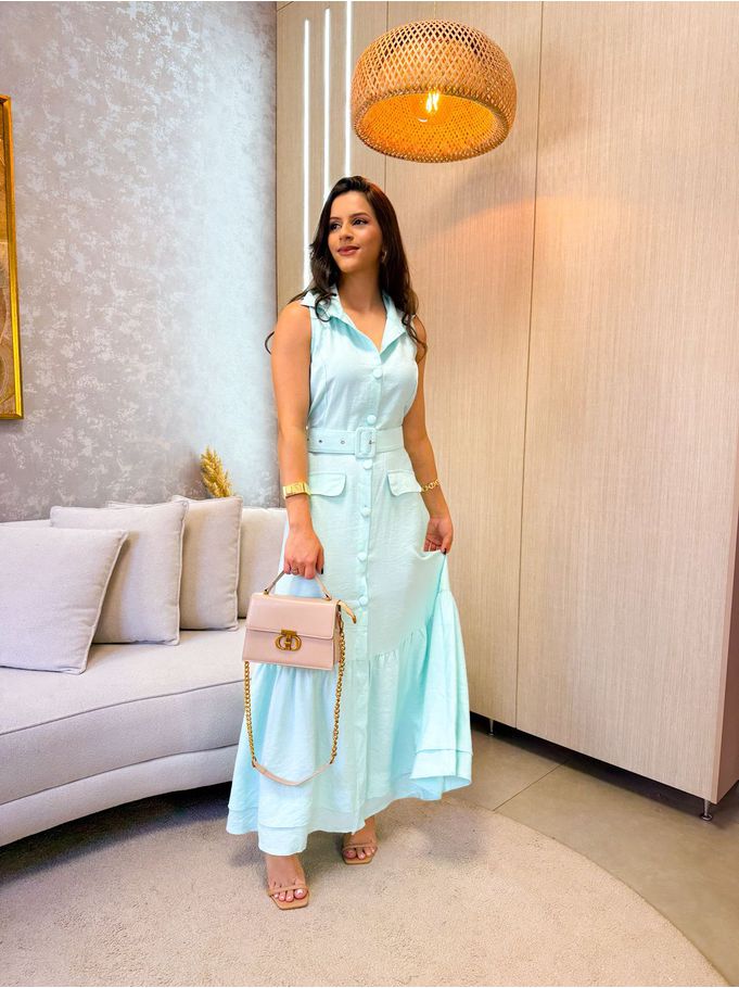 Vestido Gabriela Verde Água 