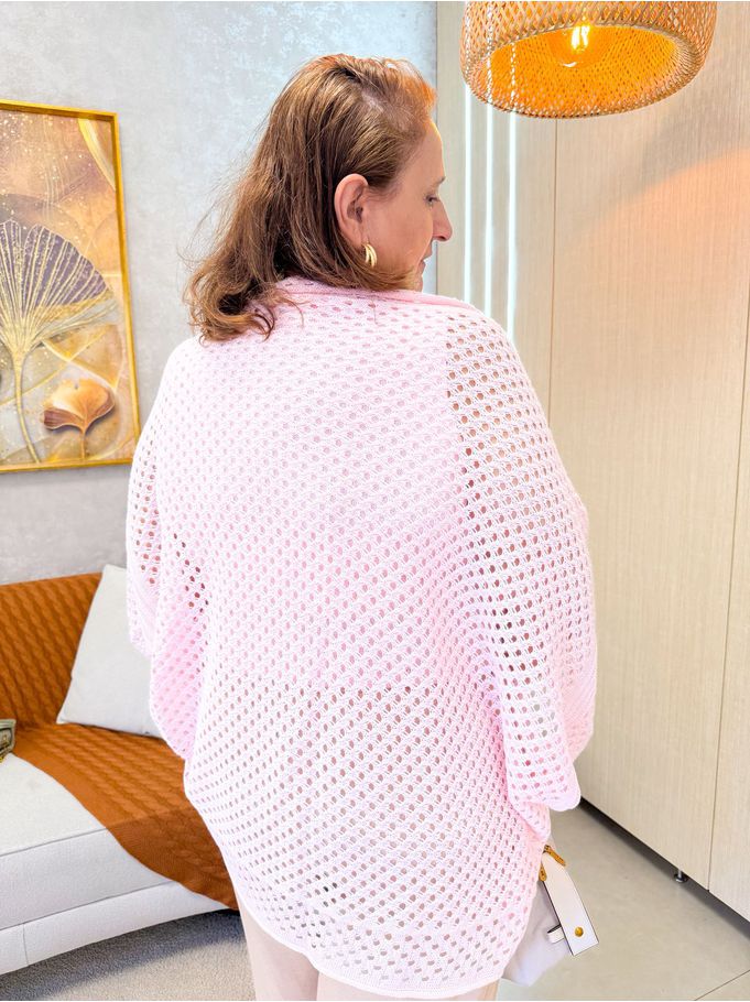 Conjunto Luísa Rosa Bebe Blusa+Cardigan 
