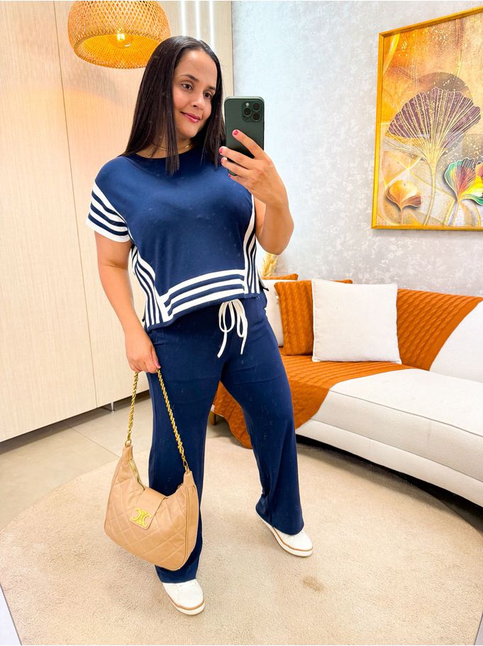 Conjunto Laura Azul marinho Moletinho 