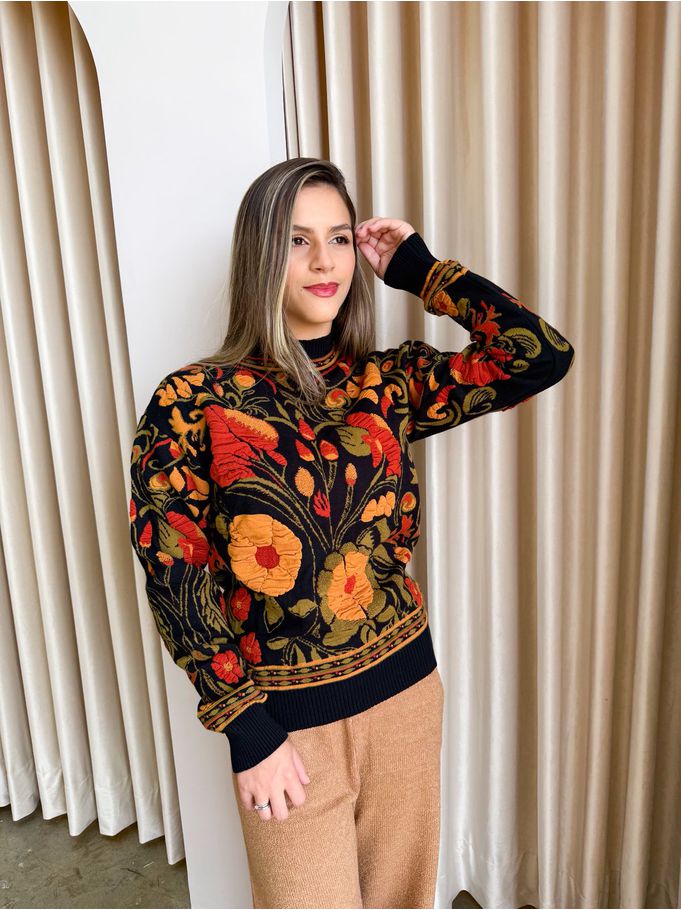 Tricot Premium Perola Preto 