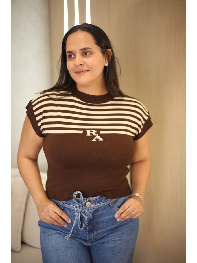 Blusa Tricot Rebeca Azevedo Marrom