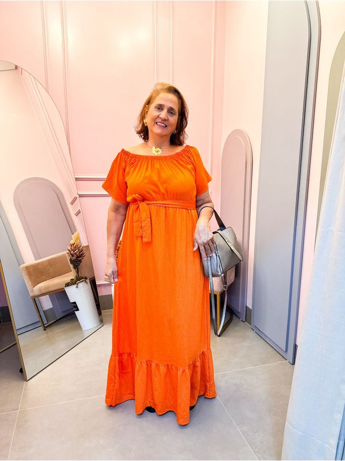 Vestido Kenia plus laranja