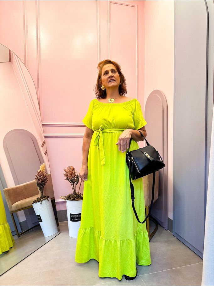 Vestido Kenia plus verde lima