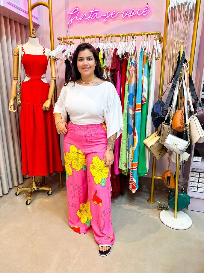 Calça Caju rosa