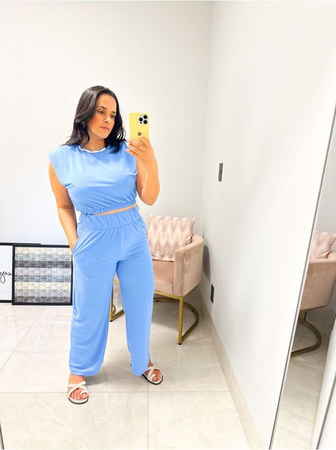 Conjunto Eliza azul bebê