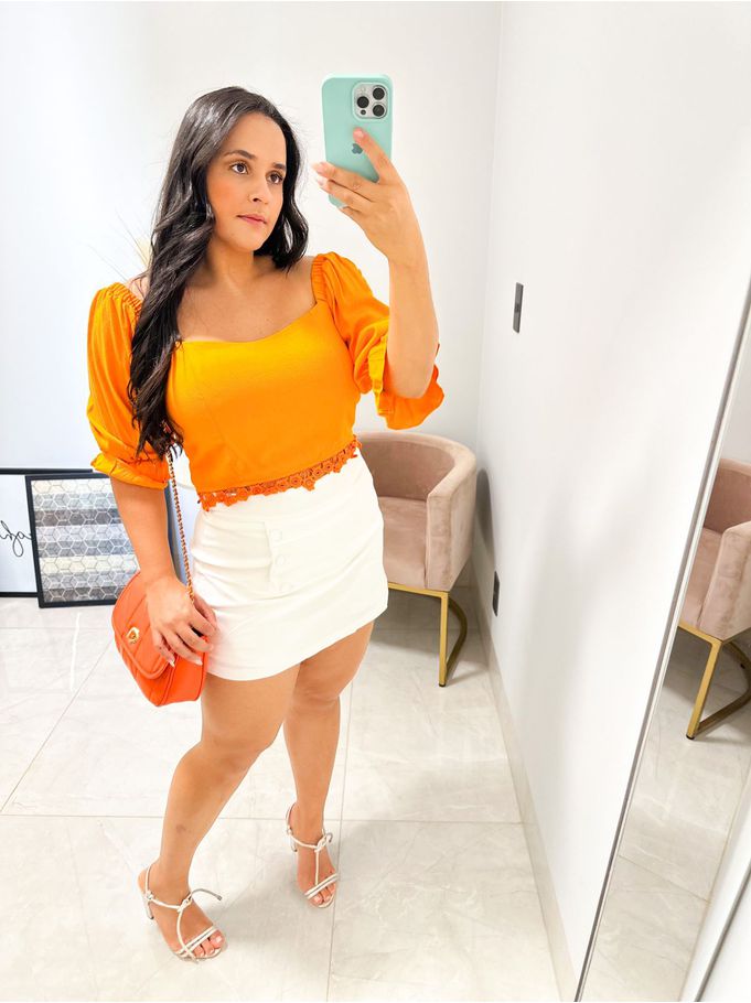 Cropped Mimosa laranja