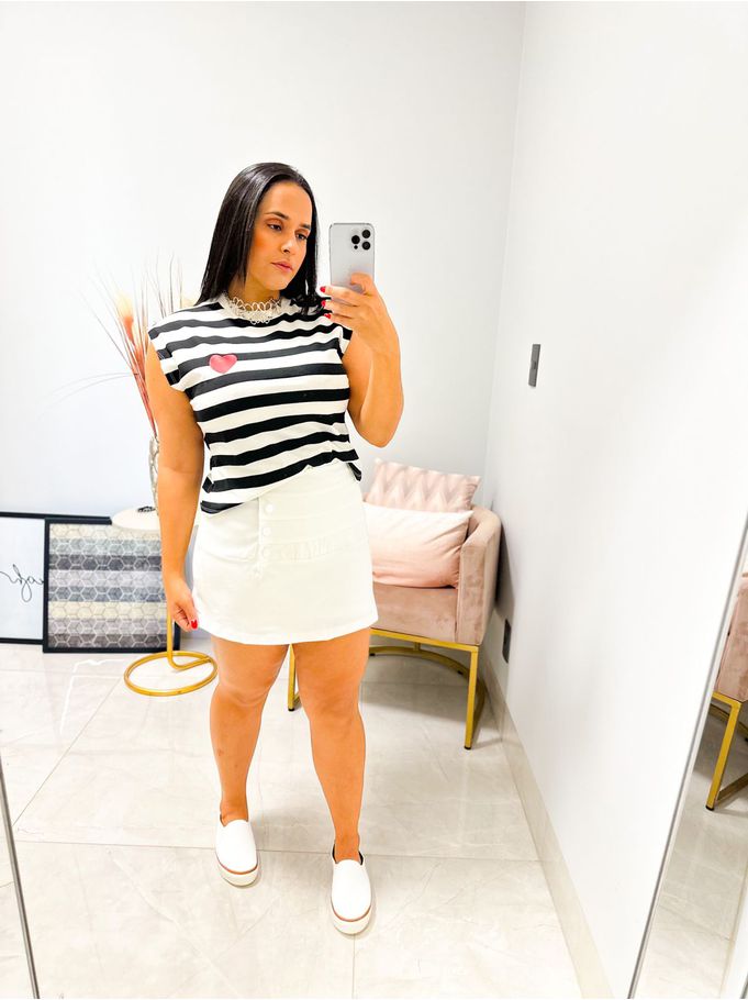 Short Saia Lore branco 