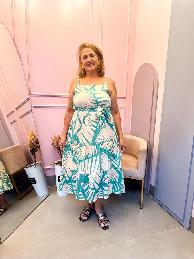 Vestido Sonia verde água 
