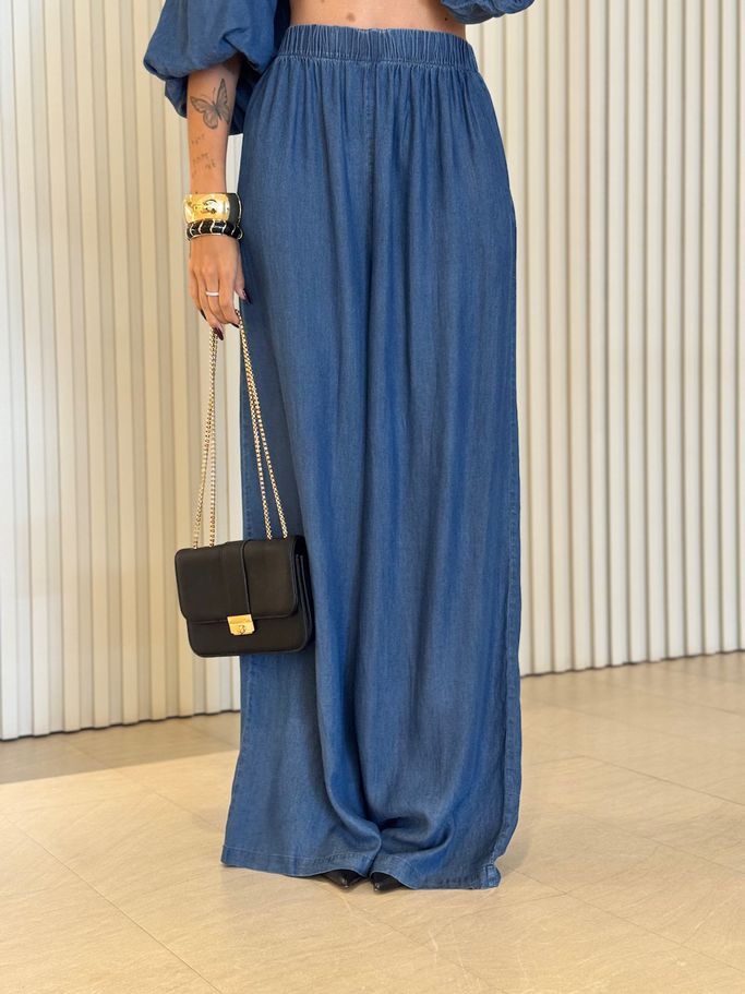 CALÇA VANDA PANTALONA JEANS ESCURO