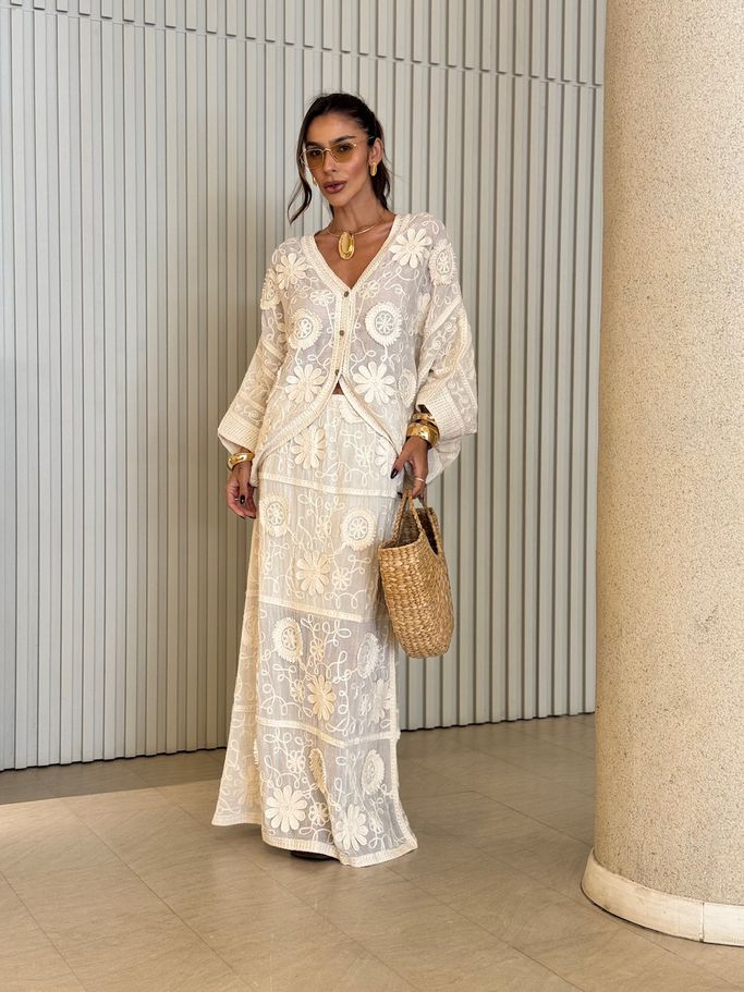 CAMISA POLIANE CROCHÊ CRU