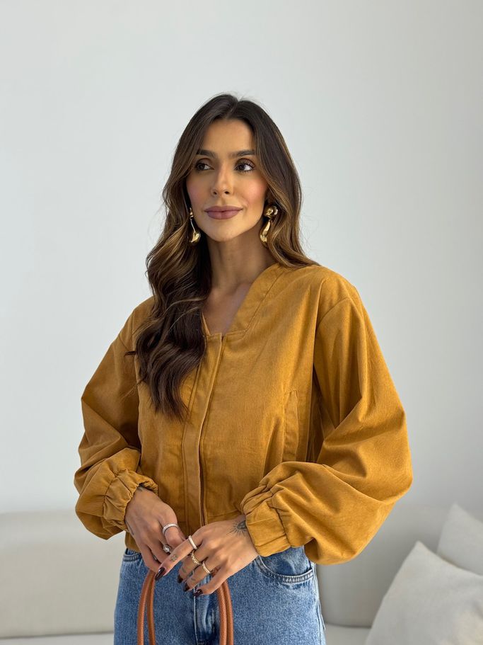 JAQUETA CHLOE COTELÊ mostarda