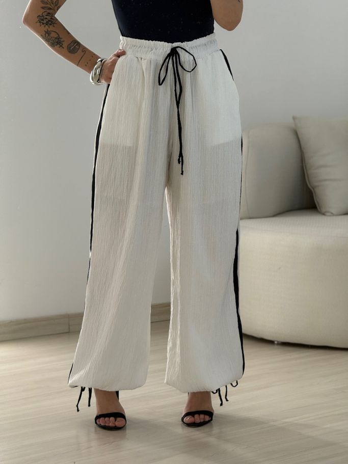 CALÇA MICHELE CF BICOLOR BRANCA