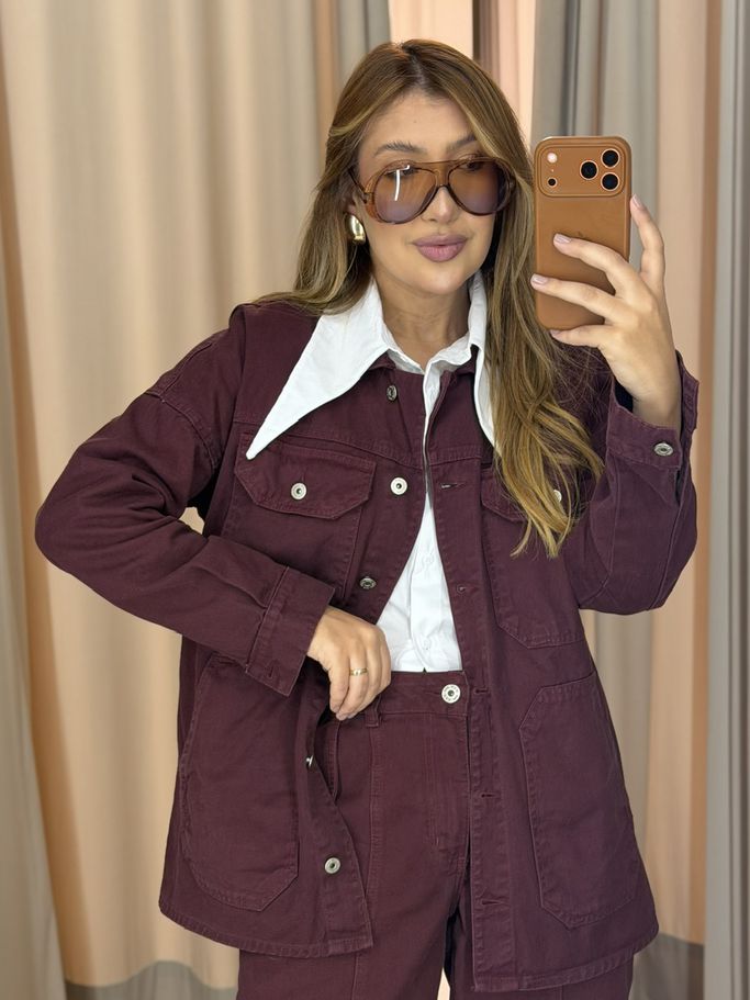 CAMISA ELIS JEANS VINHO