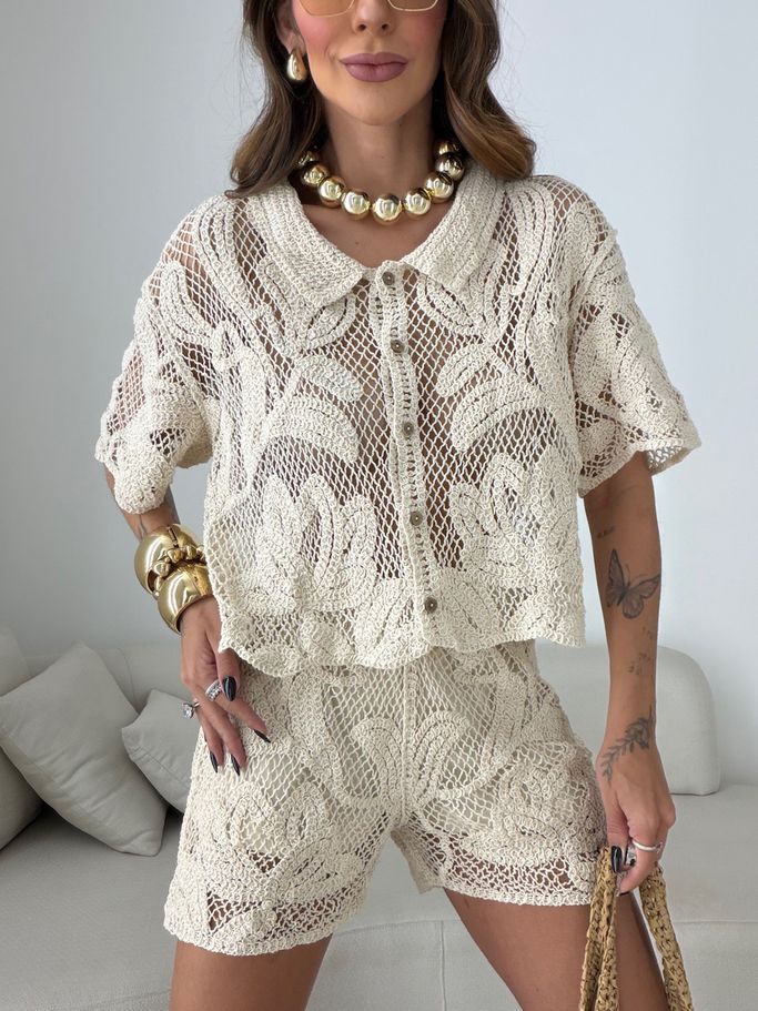 CAMISA MARIA EDUARDA CROCHÊ CRU