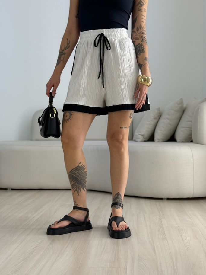 SHORT ALINE CF BICOLOR Branco