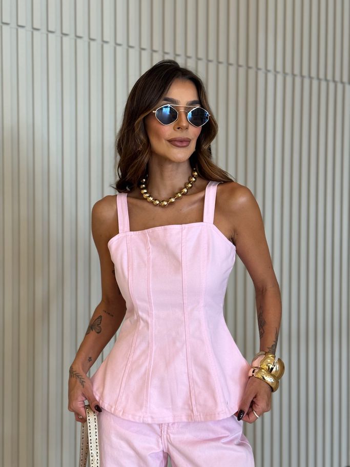 BLUSA JOSIANE JEANS ROSA