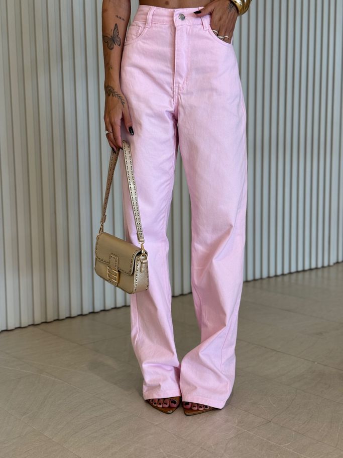 CALÇA KELLY JEANS ROSA