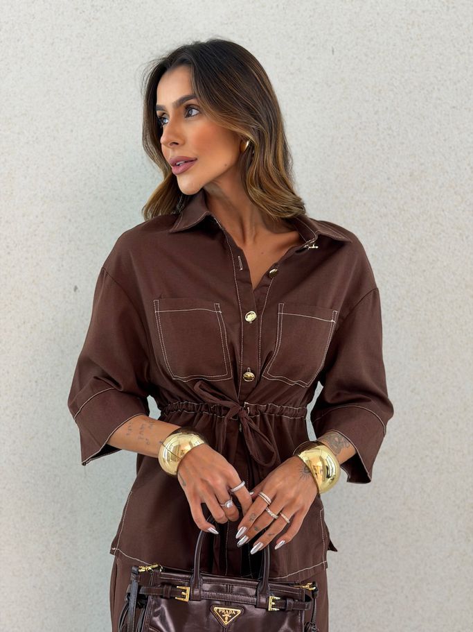 CAMISA ÉRICA OVER CAFÉ