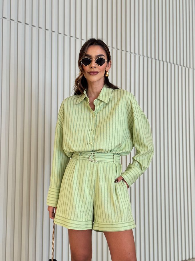 CAMISA GEANE LISTRAS VERDE