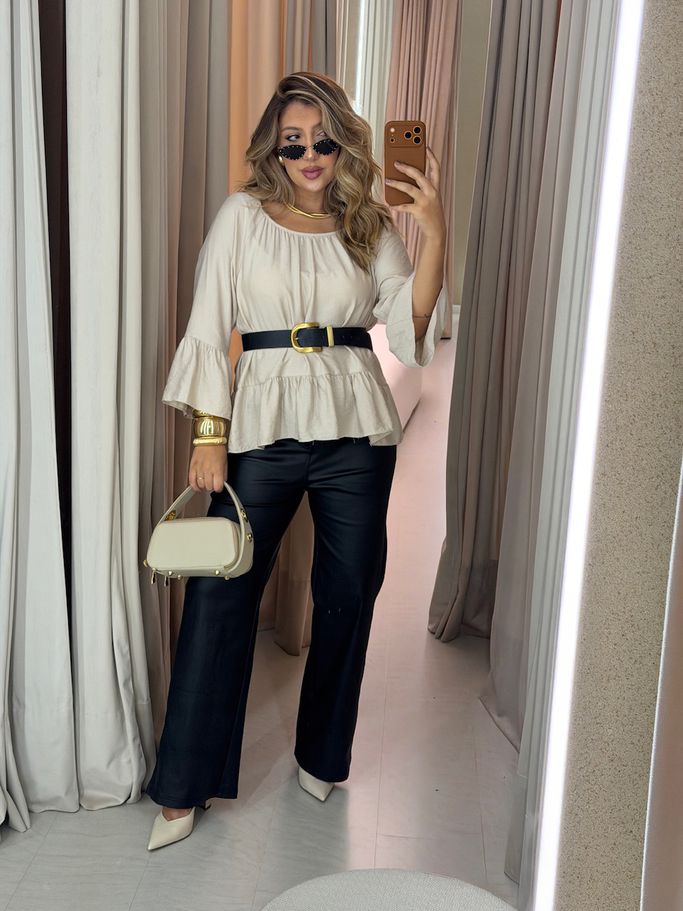 CALÇA TAIENE COURO FAKE Preta