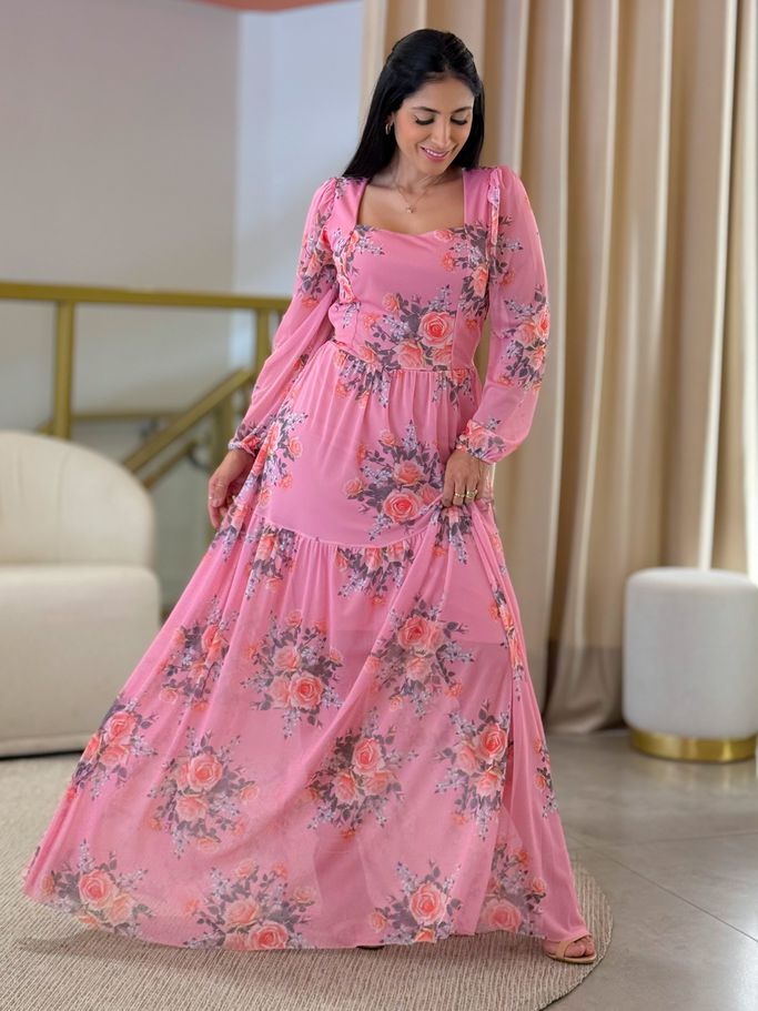 Vestido Priscila Floral Rosa