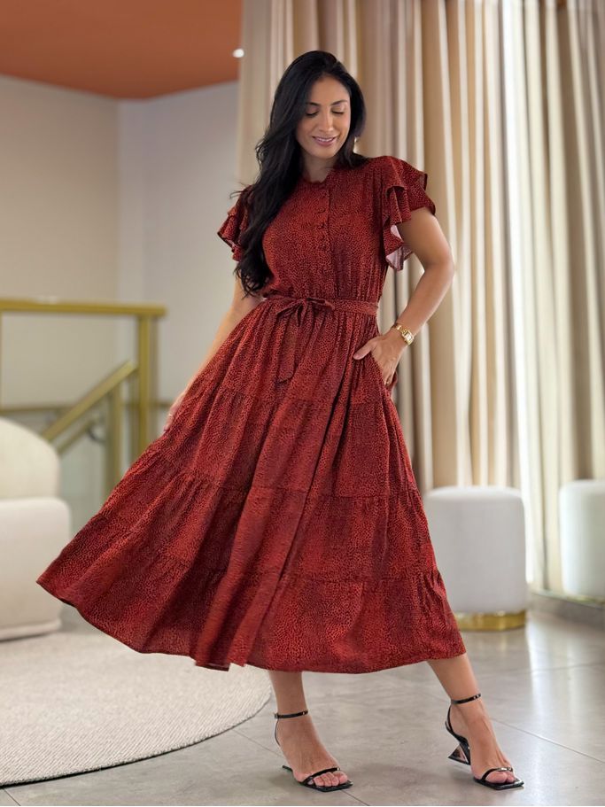 Vestido Melina Telha
