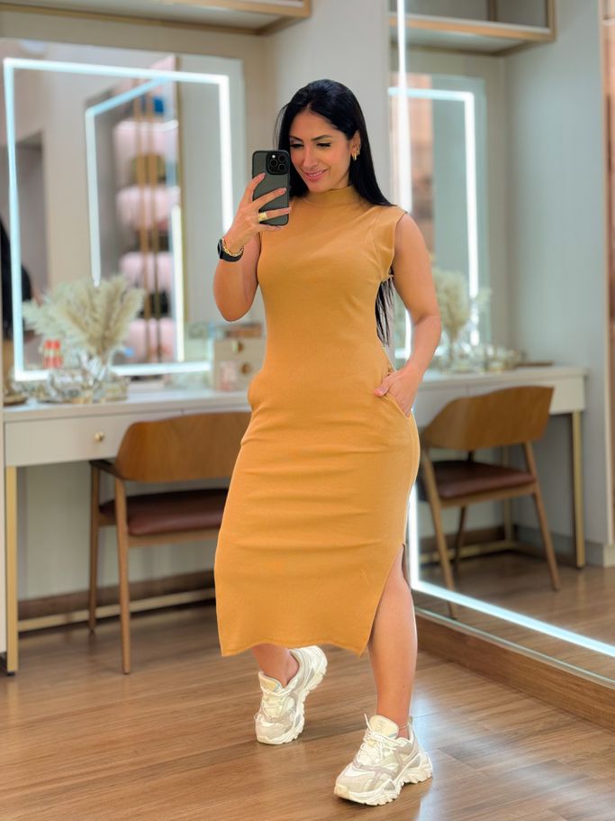 Vestido Isis Caramelo