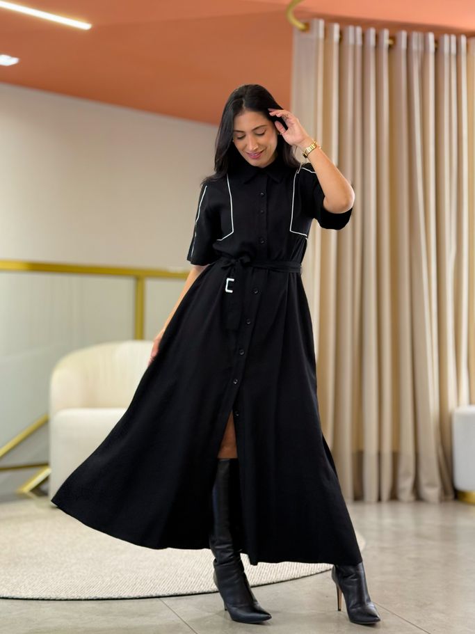 Vestido Patricia Preto E Branco