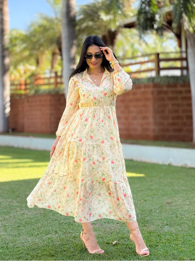 Vestido Julia Creme Floral 