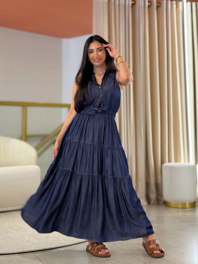 Vestido Iris Azul Jeans Escuro