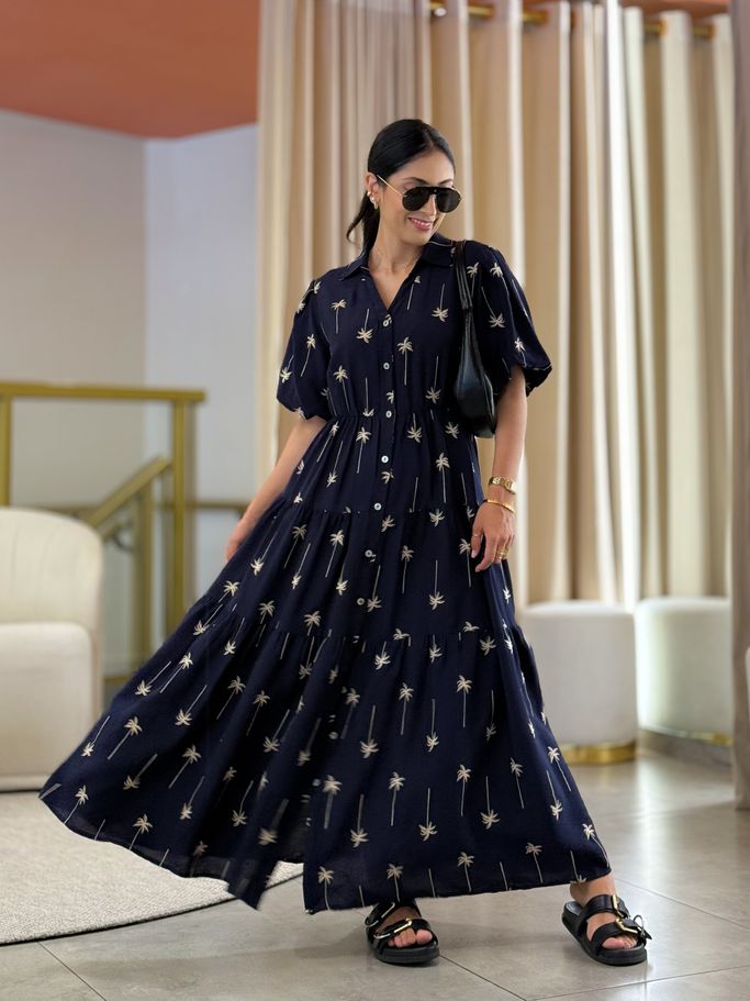 Vestido Lana Azul Marinho