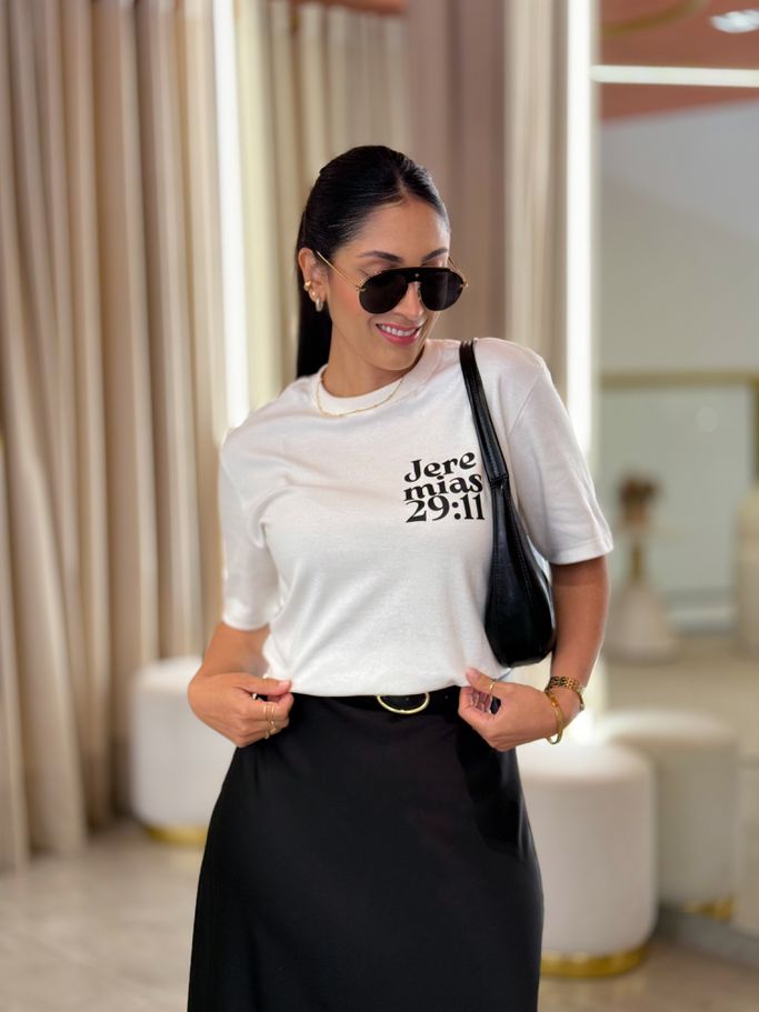 Camiseta Promessa Jeremias 29:11 Off White