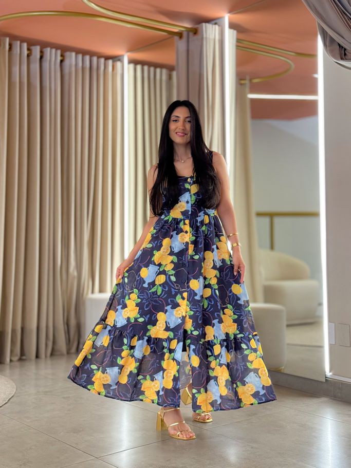 Vestido Italia Azul Marinho