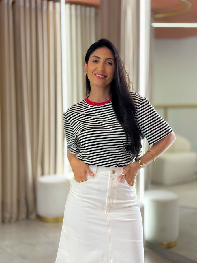 Blusa Karen Preto E Branco