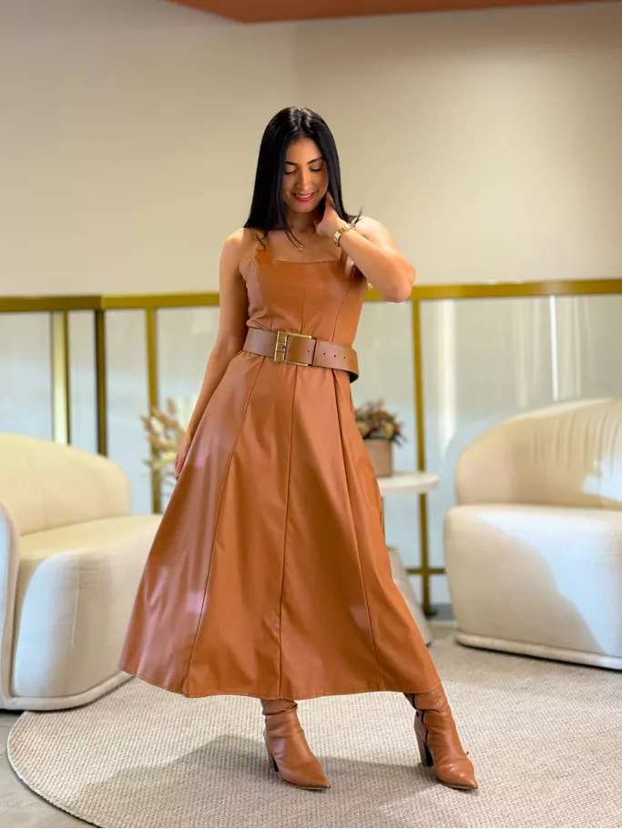 Vestido Taty Caramelo