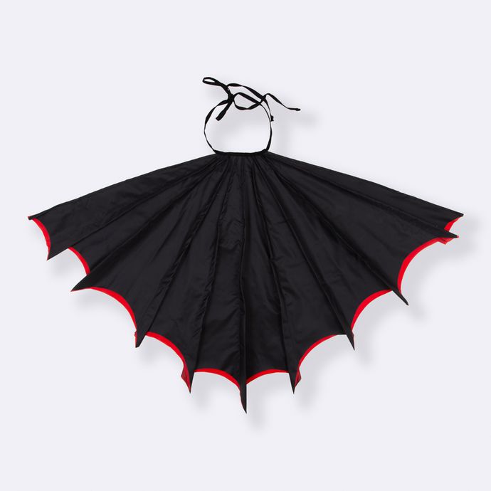 Fantasia asa morcego preto e vermelho