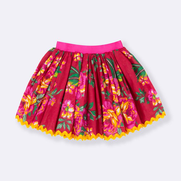 Saia Chita Vem Pro Arraiá vermelho - fantasia Infantil festa junina