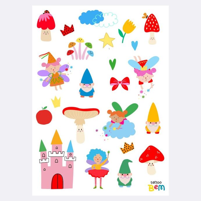 Tatuagem Infantil Temporária Duendes e Fadas