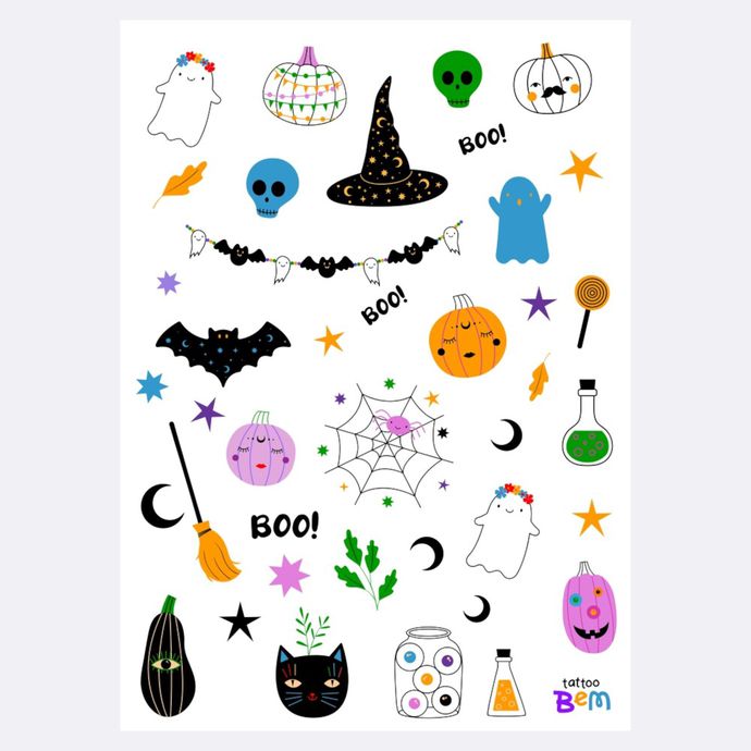 Tatuagem Infantil Temporária Halloween poções mágicas
