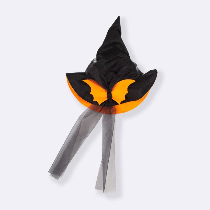 chapéu bruxa preto e laranja
