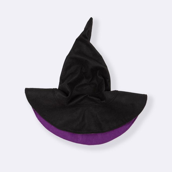 chapéu bruxo preto e roxo