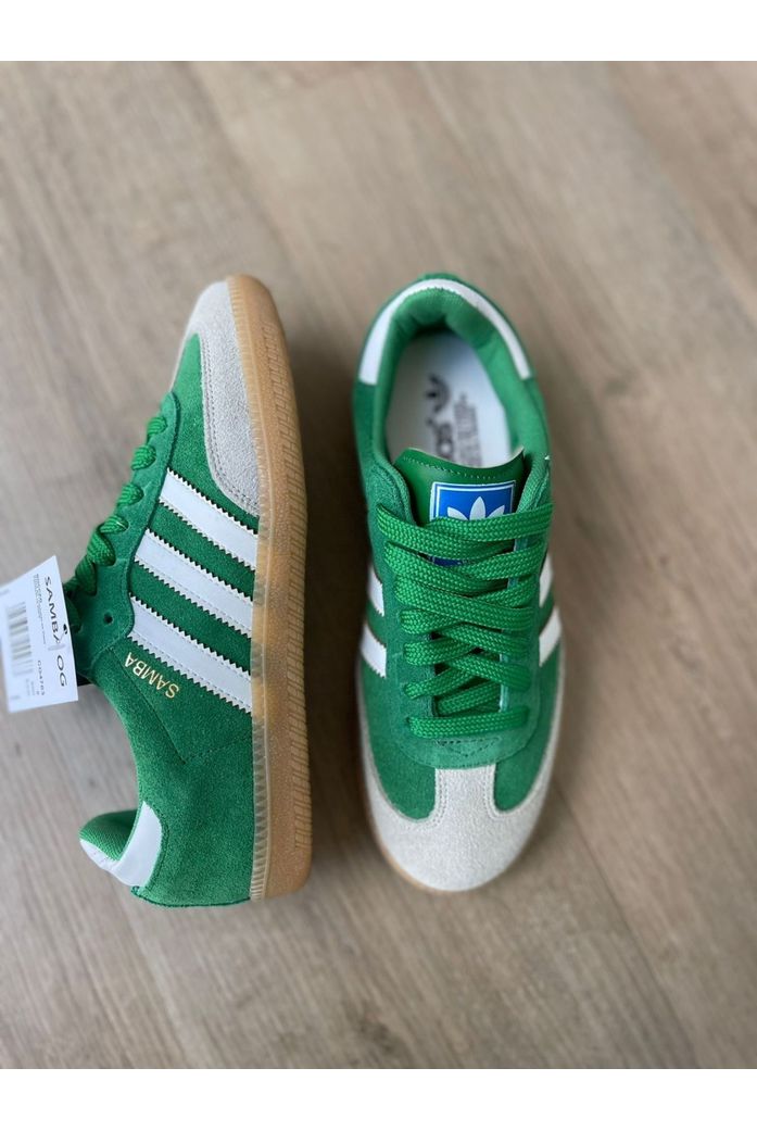 Adidas Samba Em Couro (Camurça) Verde - DBoneca