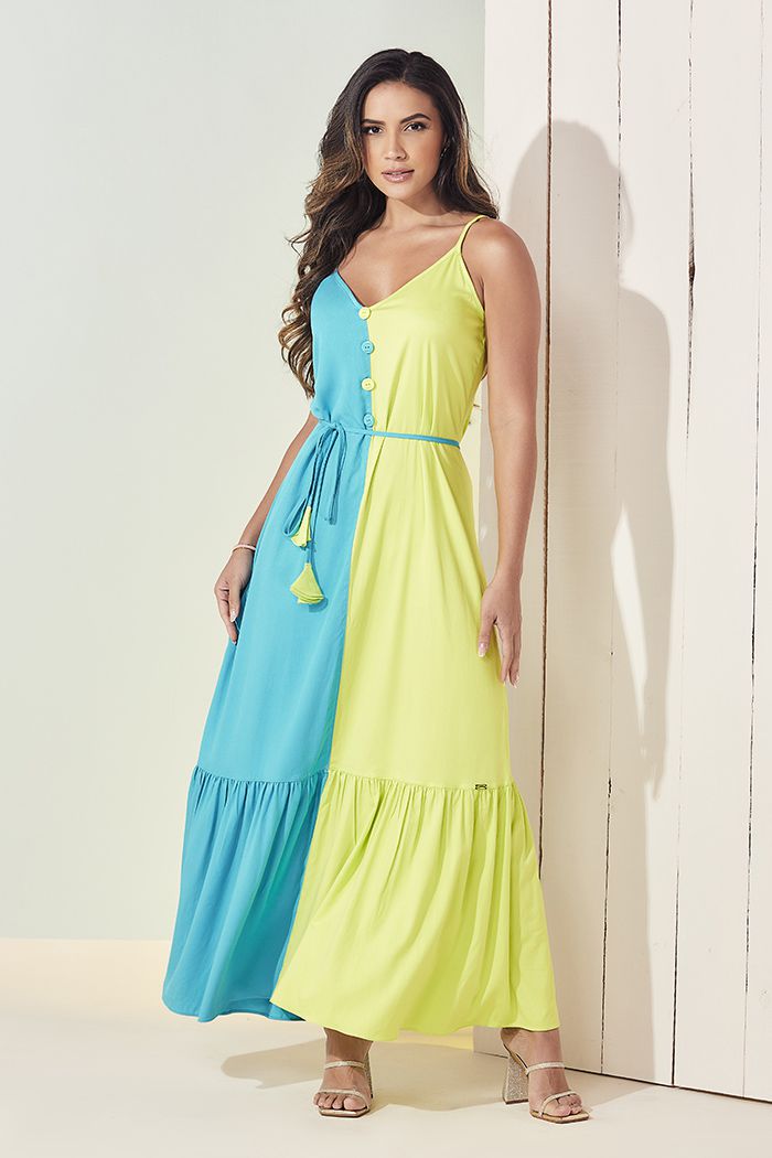Vestido Longo Bicollor Boana - B023236-0392 - Boana