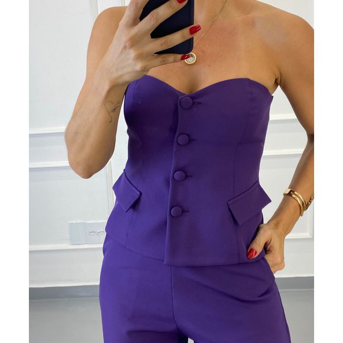 Corselet Alfaiataria Paris Roxo