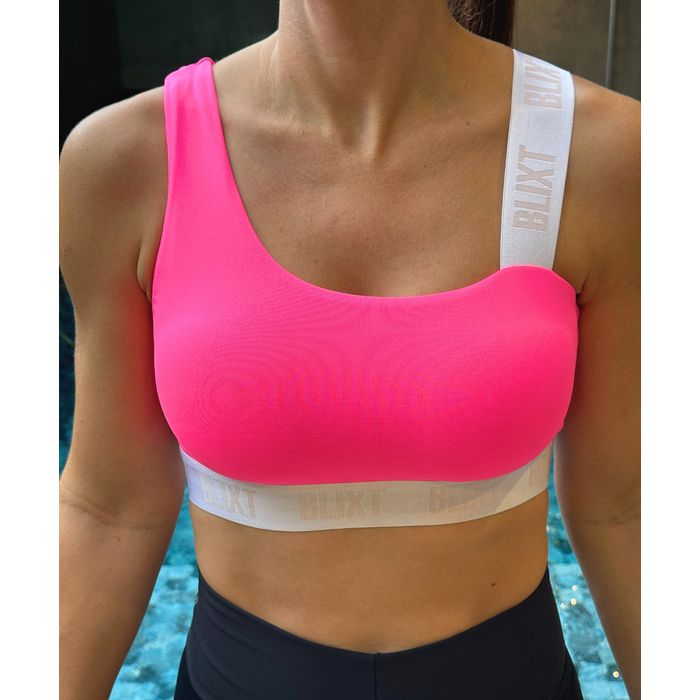 Top Fitness Elástico Vicenza Pink Com Branco