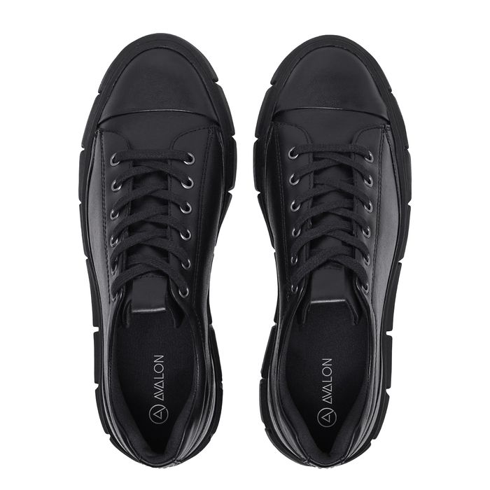 T nis Casual Masculino Sola Tratorado Couro Rockefeller Preto AVALON