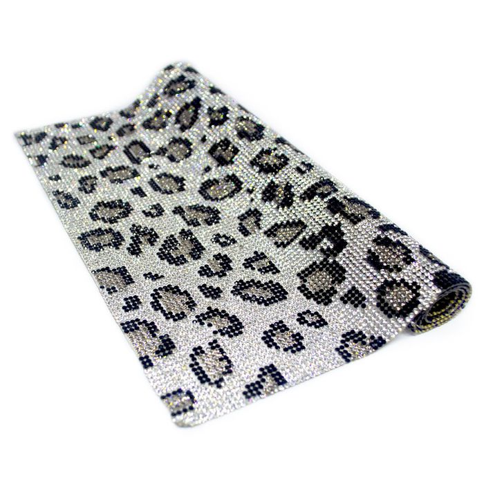 Mini Manta de Strass Leopardo 24x40cm - Cristal, J... - BM Strass