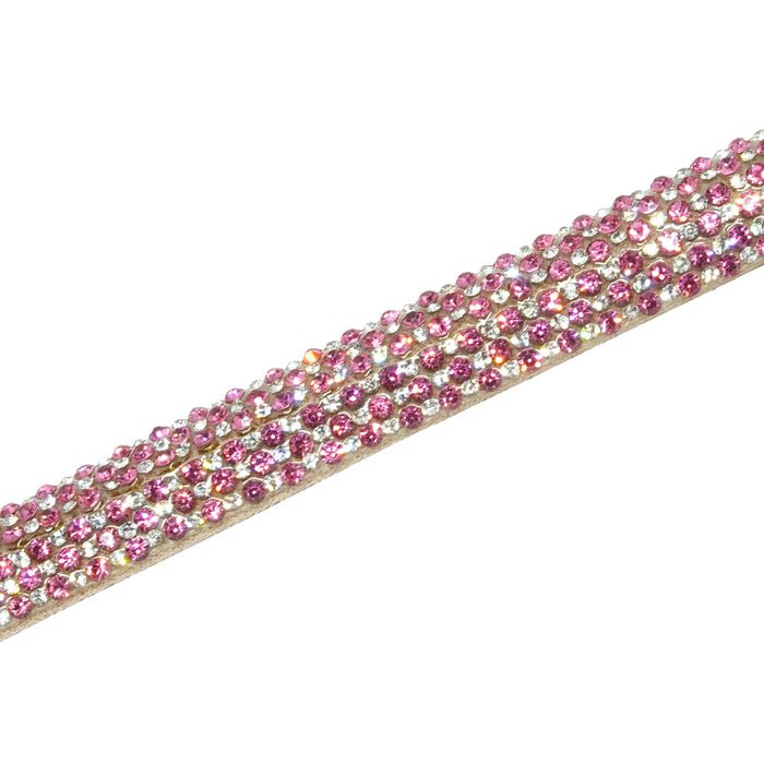Tira Meia Cana Metaverso 10mm | Rosê, Cristal - 38... - BM Strass